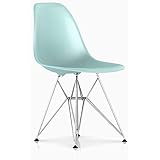 Herman Miller Eames Molded Plastic Dining Chair, Aqua Sky Shell/Chrome Base