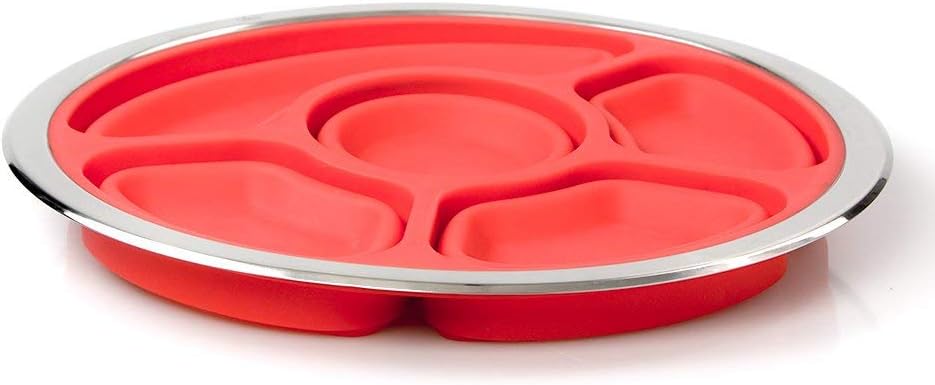 Good Cooking Appetizer Serving Fruit & Veggie Tray and Collapsible Party Platter with Lid - Easy to Clean, Portable, BPA Free, and Dishwasher Safe; Eat Chips & Dip Outside on the Deck, Beach, Picnic