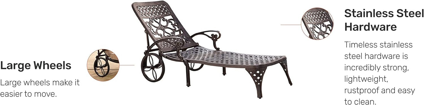 Homestyles 6655-83 Sanibel Outdoor Chaise Lounge, Bronze