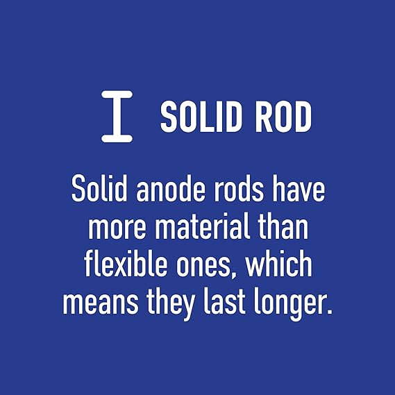 Water Connection | Aluminum Zinc Water Heater Anode Rod | Get rid of your rotten Egg Smell in water | Compatible with Rheem, A.O. Smith, Giant, Reliance Richmond & More | Hex Head ¾ NPT x 44-in Solid