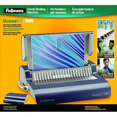 Fellowes 5216901 Quasar 500 Electric Comb Binding System, 16 7/8 x 15 3/8 x 5 1/8, Metallic Gray