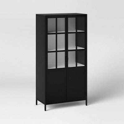 Half Glass Display Cabinet Black - Threshold