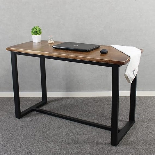 MBQQ Solid Wood & Metal Home Office Desk, Industrial Modern Desk,Writing Desk,Workstation,Gaming Workbench,Dining Table,Long Table for Home(59 inch)