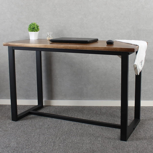 MBQQ Solid Wood & Metal Home Office Desk, Industrial Modern Desk,Writing Desk,Workstation,Gaming Workbench,Dining Table,Long Table for Home(55 inch)