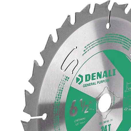 Amazon Brand - Denali 6-1/2-Inch, 18/24-Tooth Circular Saw Blade, 5/8-Inch Arbor, Combo 2-Piece