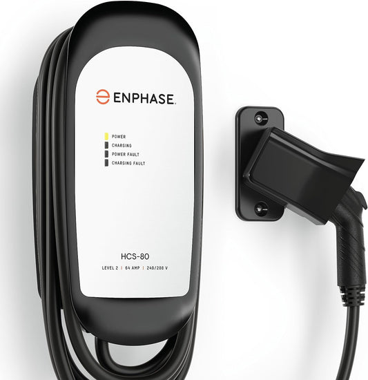 Enphase Level 2 EV Charger, Safety Certified, 64 Amp, 240v, Hardwired, 25ft Cable, J1772, Compatible with US Electric Vehicles, HCS-80 Home Electric Car Charging Station - Formerly ClipperCreek