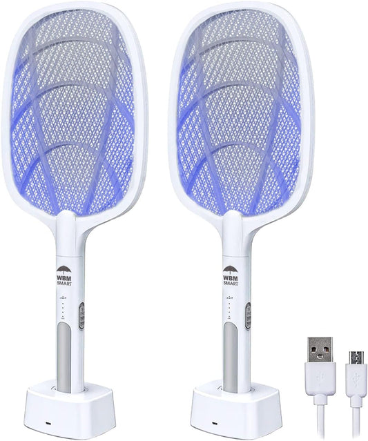 WBM Smart 2-in-1 Bug Zapper, 2 Pack, Mosquitoes Trap Lamp & Racket, (6405D-2PK)