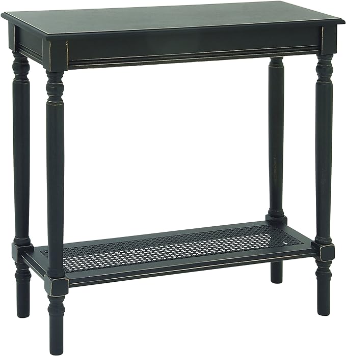 Wood Traditional Rectangular Console Table Black - Olivia & May