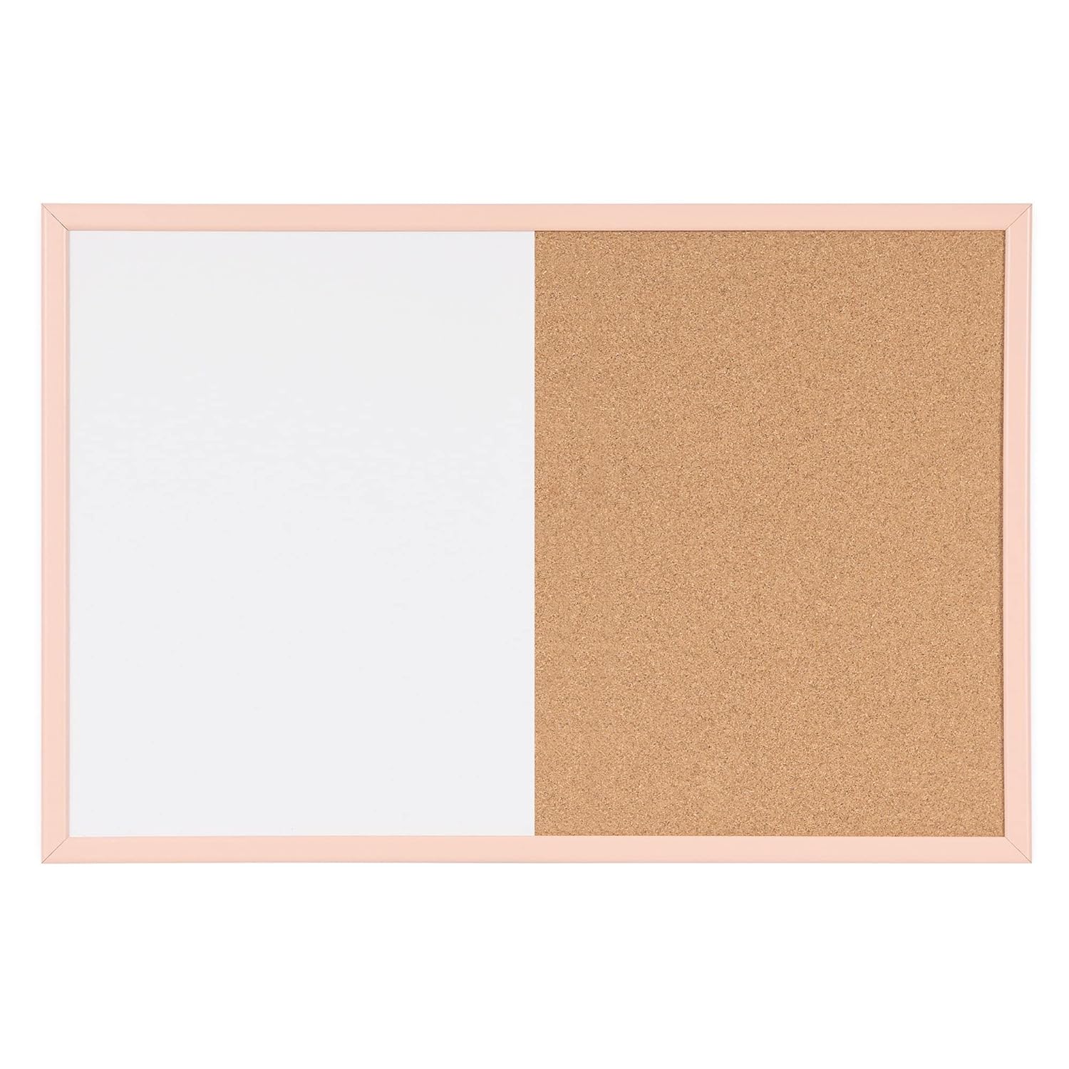 MasterVision Pastel Collection Combo Dry Erase Whiteboard/Cork Bulletin Board, Salmon Colored MDF Frame, 35.43