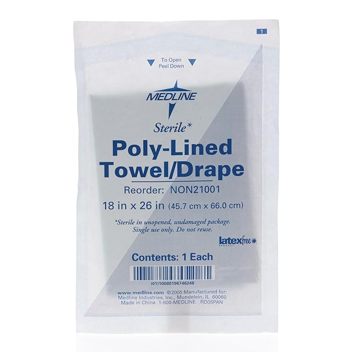 Medline Sterile Disposable Drapes, 18" x 26" (Pack of 300)