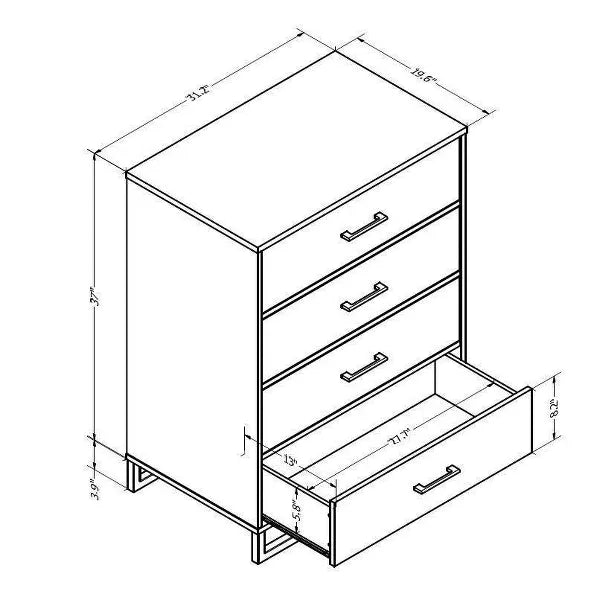 Mixed Material 4 Drawer Dresser - Room Essentials™