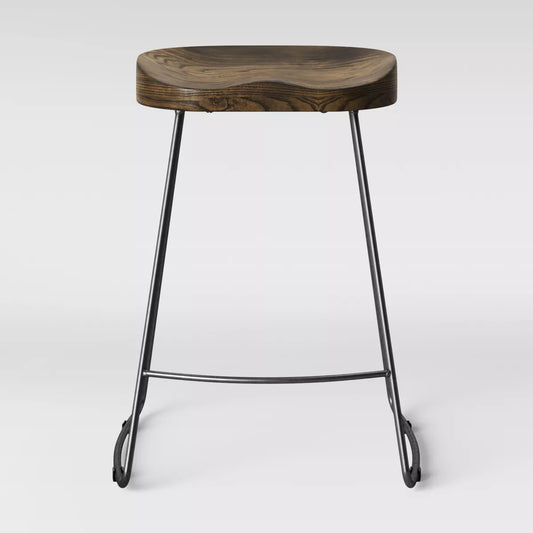 Hull Low Back Wood/Metal Counter Height Barstool - Threshold™