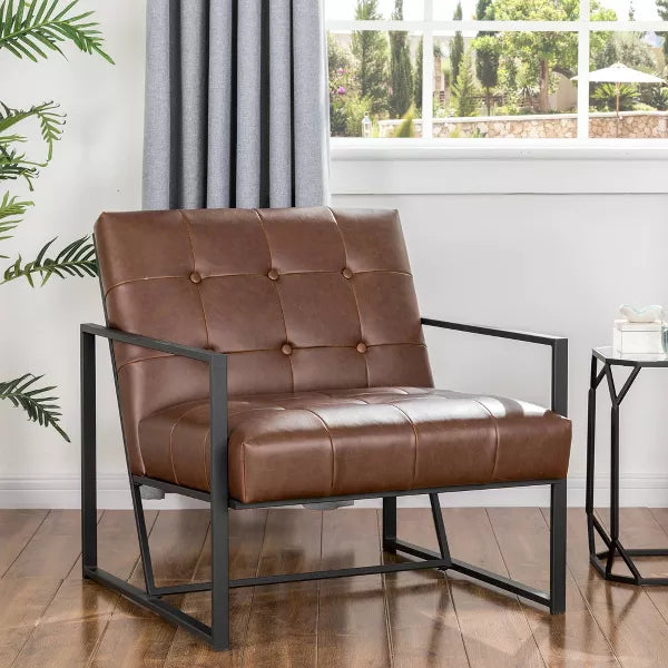 PU Leather Accent Chair - Glitzhome