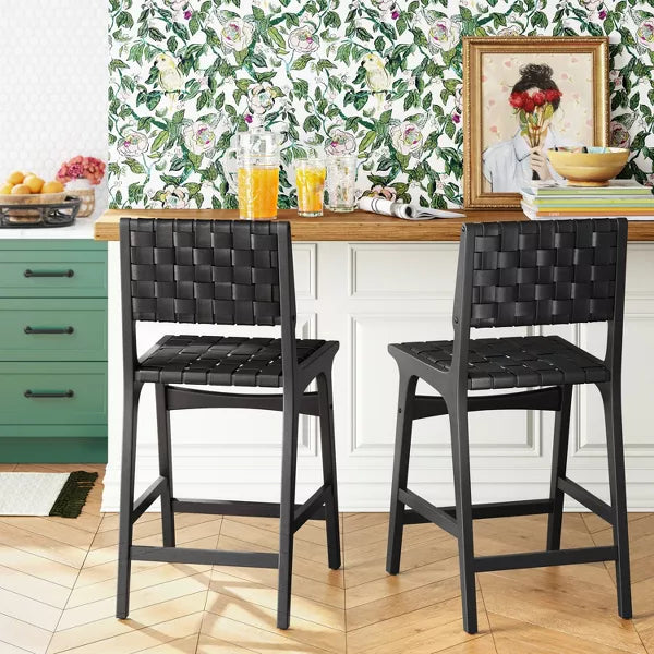 Ceylon Woven Counter Height Barstool Black/Natural - Opalhouse