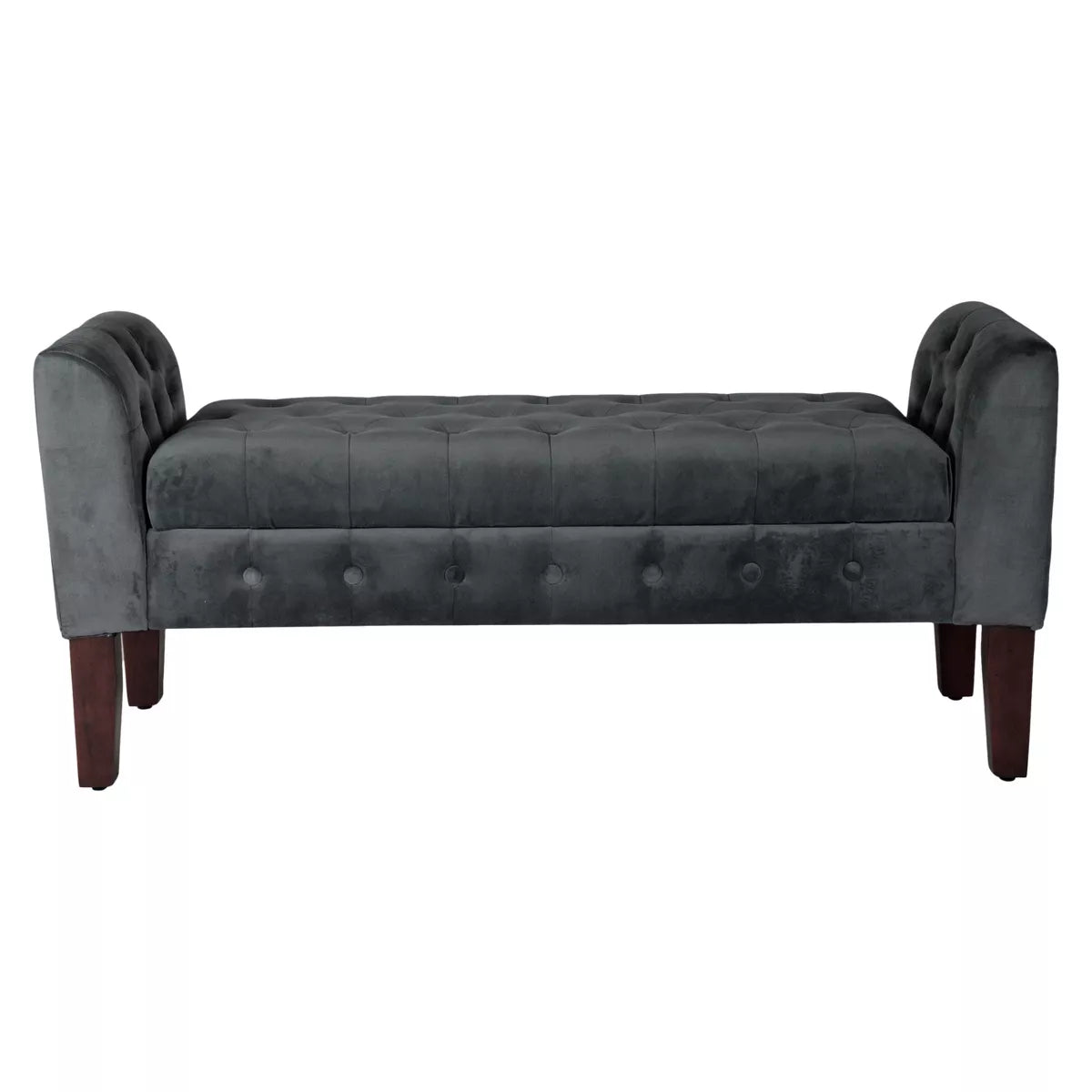 Velvet Tufted Storage Settee Bench - HomePop