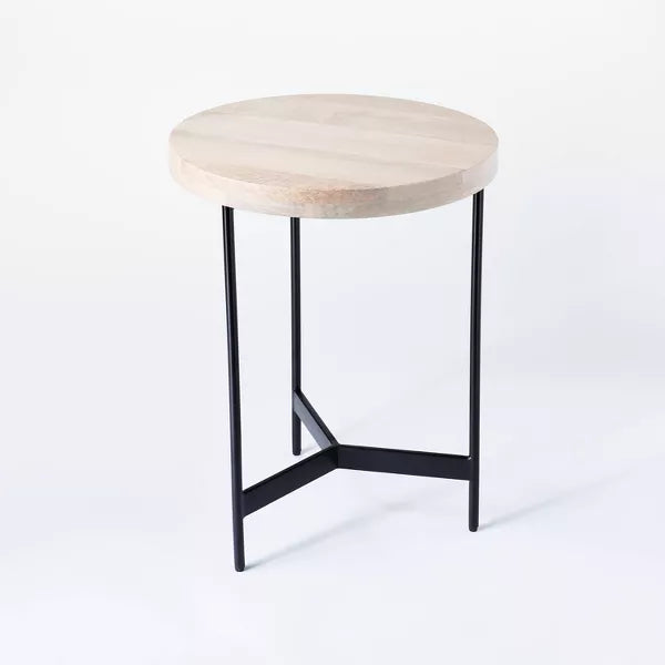 Villa Park Round Wooden End Table Brown - Threshold™ designed with Studio McGee