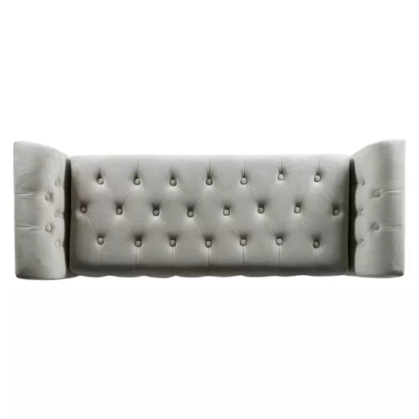 Velvet Tufted Storage Settee Bench - HomePop