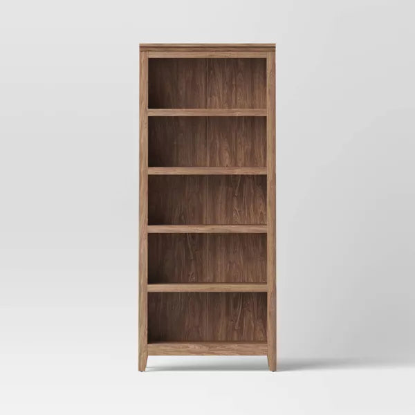 72" Carson 5-Shelf Bookcase Walnut Brown - Threshold