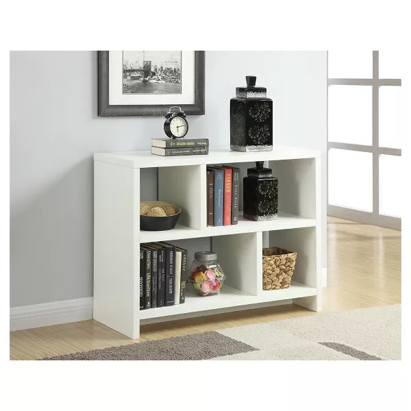 28" Northfield Console 3 Tier Bookcase White - Breighton Home