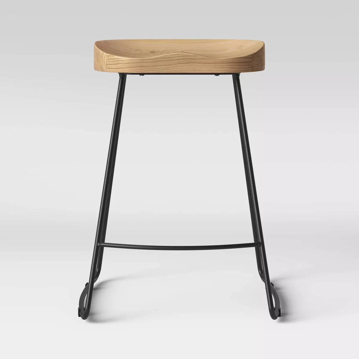 Hull Low Back Wood/Metal Counter Height Barstool - Threshold™