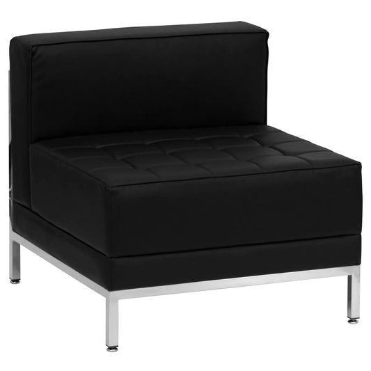 Flash Furniture HERCULES Imagination Series Contemporary Black LeatherSoft Middle Chair