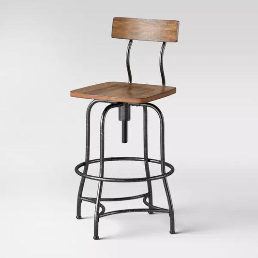 Woodsboro Adjustable Barstool Brown - Threshold