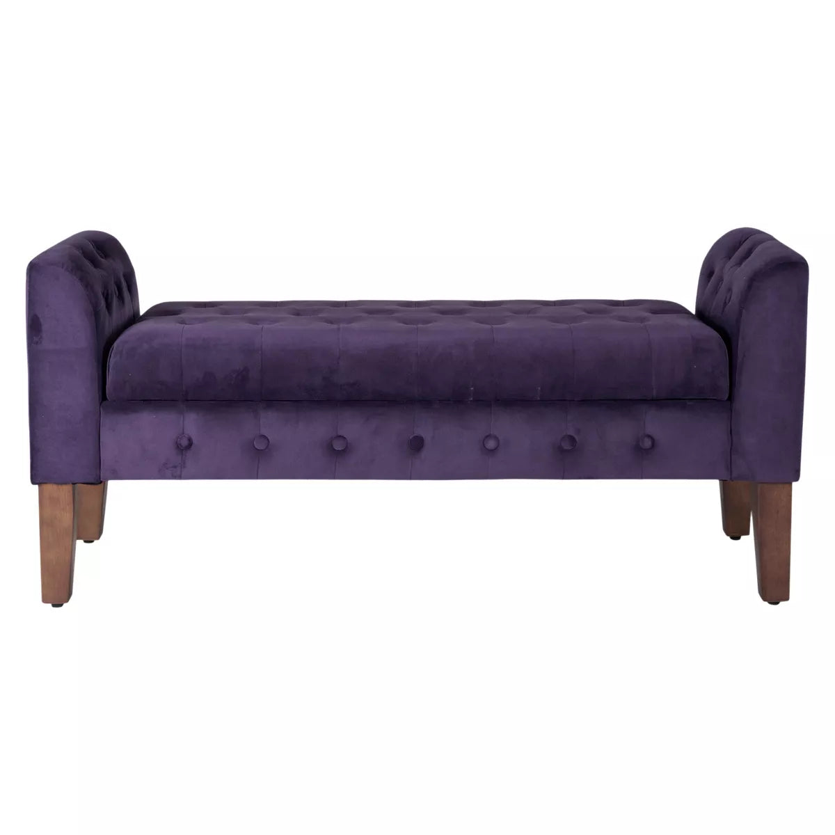 Velvet Tufted Storage Settee Bench - HomePop