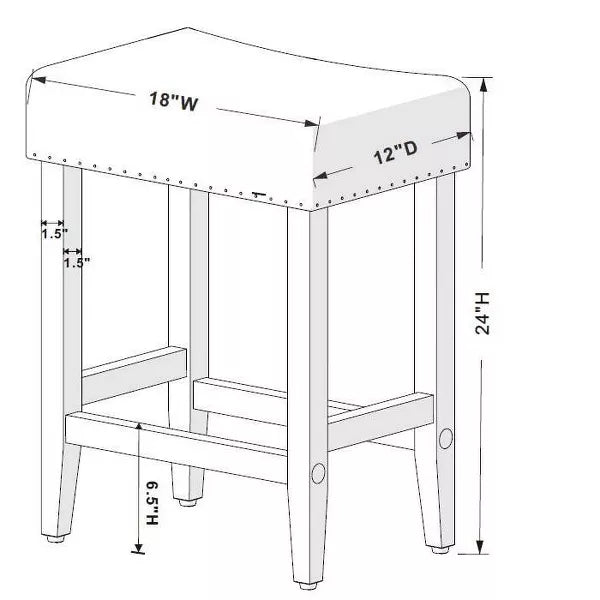 24" Rumford Saddle Counter Height Barstool with Wood Leg - Threshold™