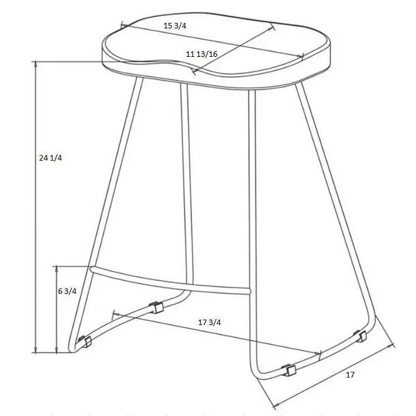 Hull Low Back Wood/Metal Counter Height Barstool - Threshold™