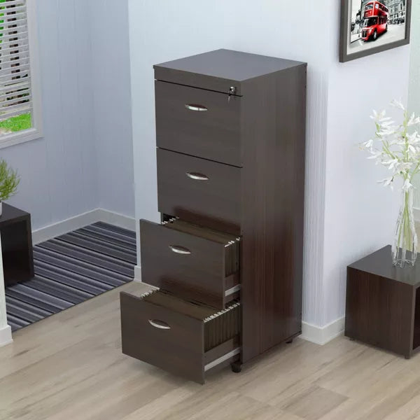 51.97" 4 Drawer Locking File Cabinet Espresso - Inval