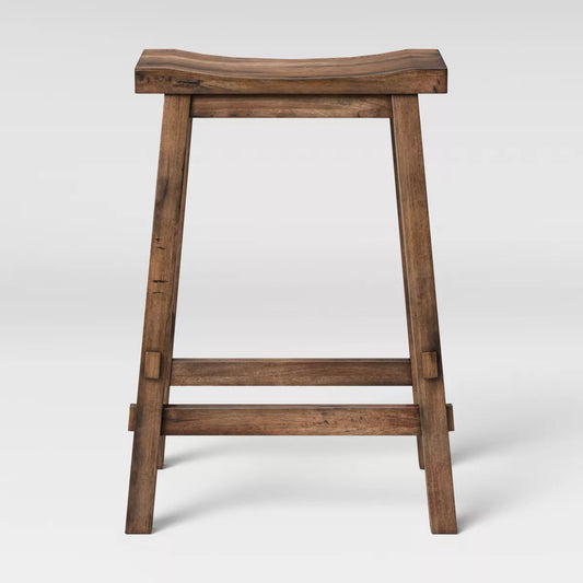 Halifax Farmhouse Wood Barstool Brown - Threshold new