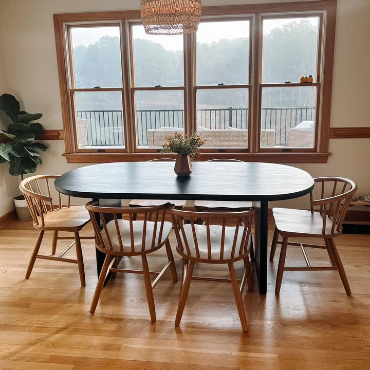 Catlett Oval Modern Wood Dining Table Black - Threshold™