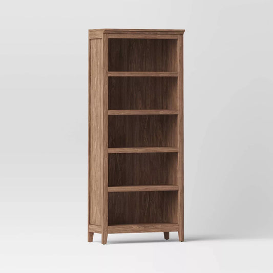 72" Carson 5-Shelf Bookcase Walnut Brown - Threshold