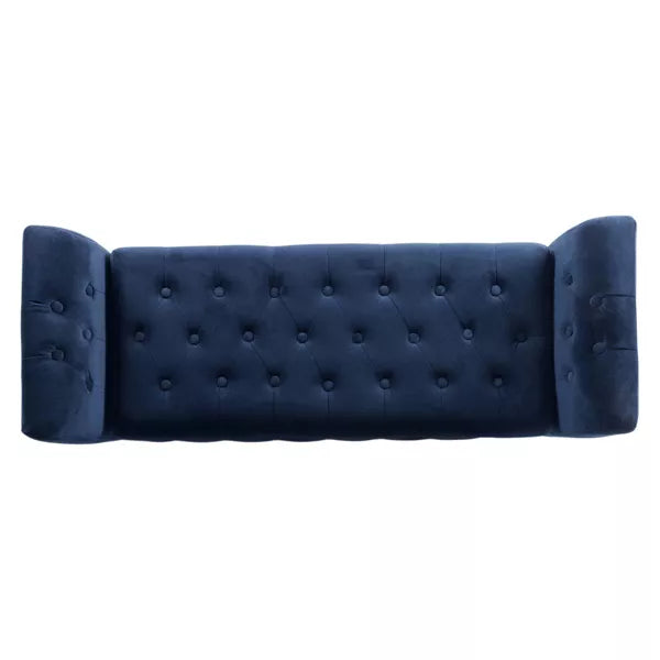 Velvet Tufted Storage Settee Bench - HomePop