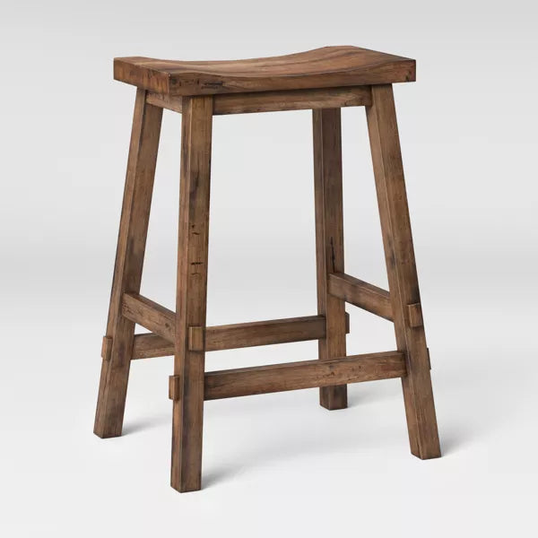 Halifax Farmhouse Wood Barstool Brown - Threshold new