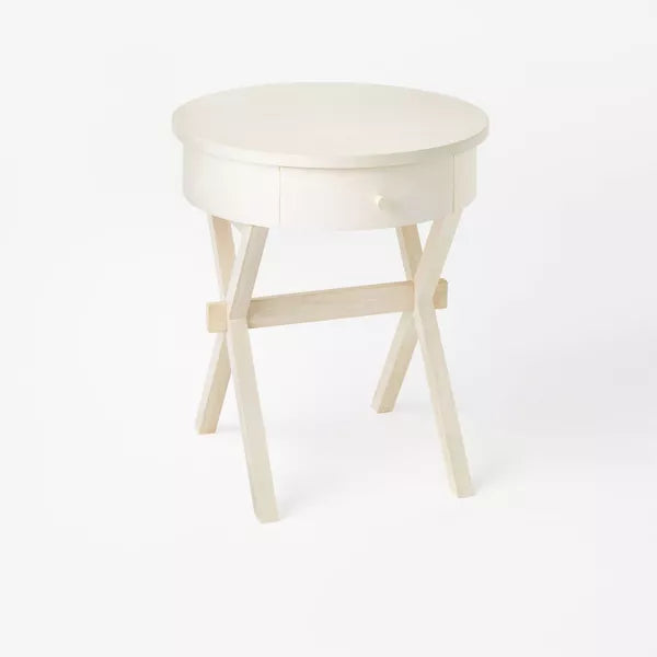 Wasatch Round Accent Table with Drawer Off White - Threshold™ designed with Studio McGee