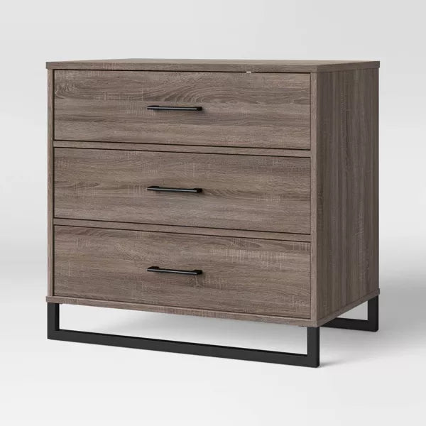 Mixed Material 3 Drawer Dresser | Buy now Household Hunter Mixed Material 3 Drawer Dresser | Buy now Household Hunter