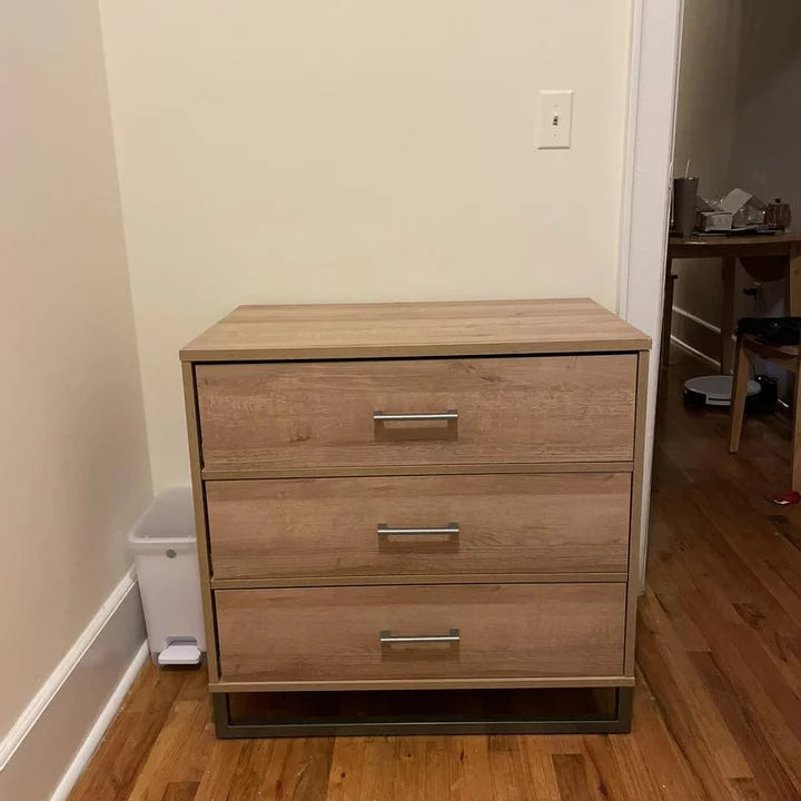 Mixed Material 3 Drawer Dresser Mixed Material 3 Drawer Dresser