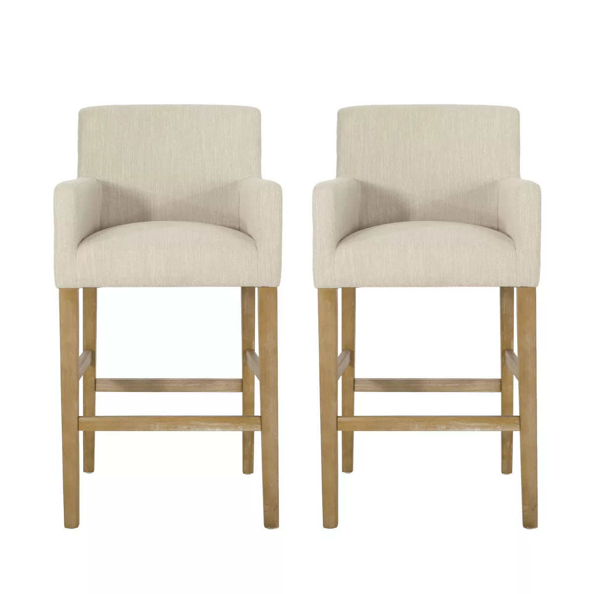 Set of 2 30.5" Armga Contemporary Fabric Upholstered Wood Counter Height Barstools - Christopher Knight Home