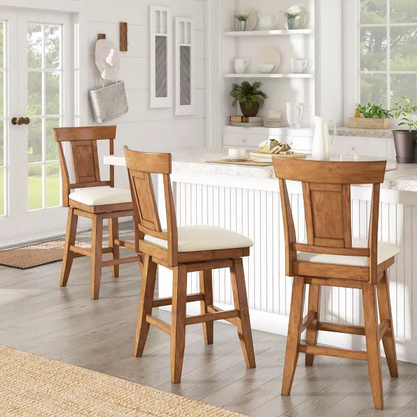 24 inch South Hill Panel Back Swivel Counter Height Barstool Gray - Inspire Q