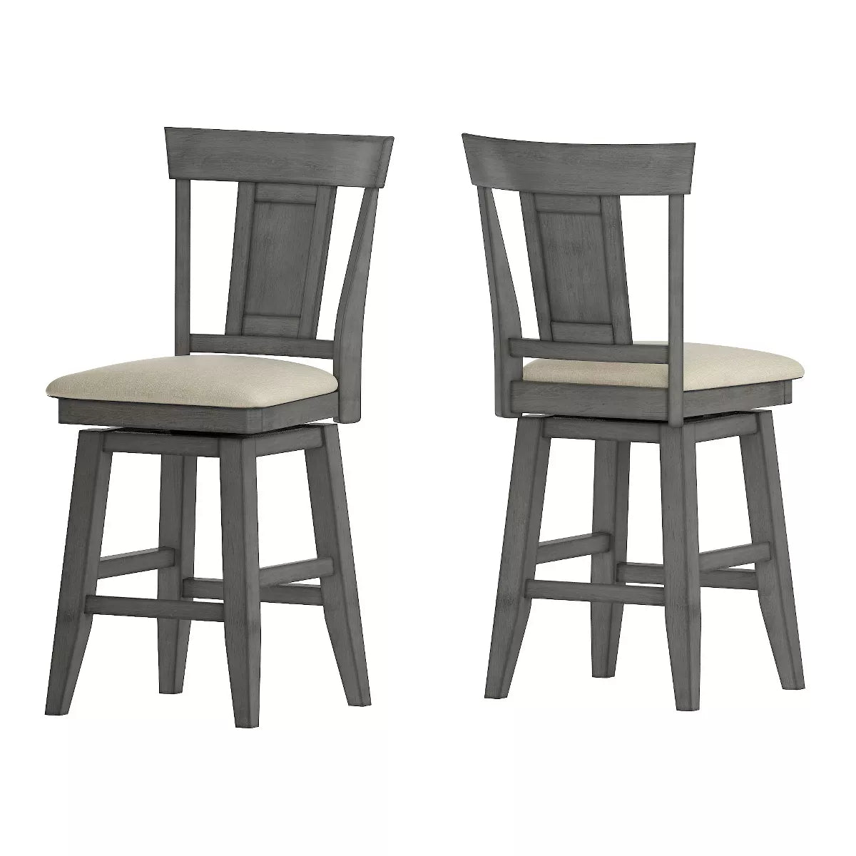 24 inch South Hill Panel Back Swivel Counter Height Barstool Gray - Inspire Q