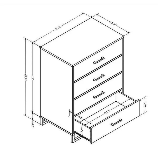 Mixed Material 4 Drawer Dresser - Room Essentials™