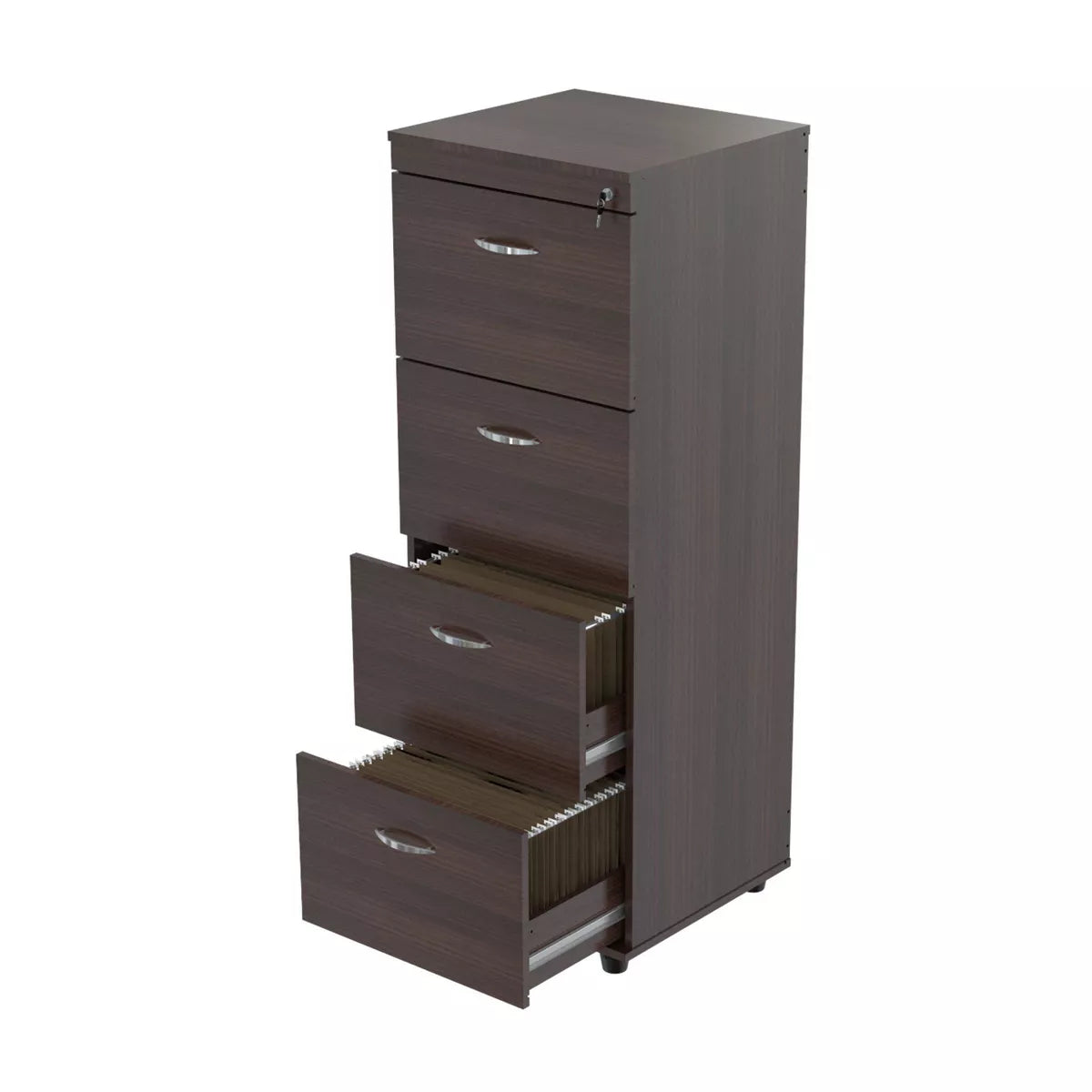 51.97" 4 Drawer Locking File Cabinet Espresso - Inval