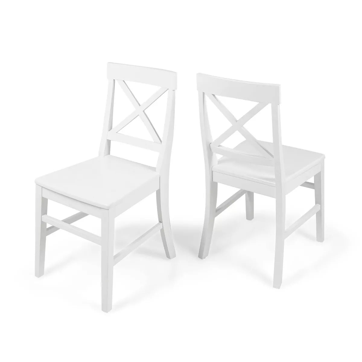 Set of 2 Roshan Farmhouse Acacia Dining Chairs Light Gray - Christopher Knight Home