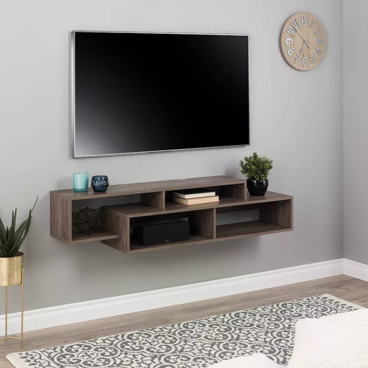 Modern Wall Mounted Media Console and Storage Shelf - Prepac