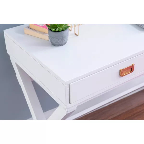 Peggy Wood Writing Desk with Drawers - Linon