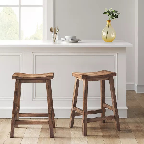 Halifax Farmhouse Wood Barstool Brown - Threshold new