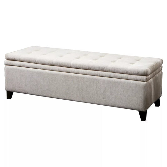 Brighton Linen Storage Ottoman Ivory - Christopher Knight Home