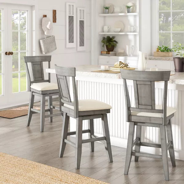 24 inch South Hill Panel Back Swivel Counter Height Barstool Gray - Inspire Q