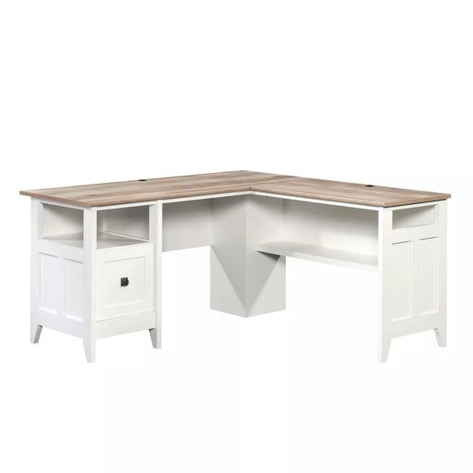 August Hill L-Shaped Home Office  Soft White - Sauder